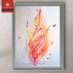 Acquerello colonna di fuoco carta