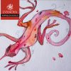 Acquerello salamandra di fuoco 01 carta