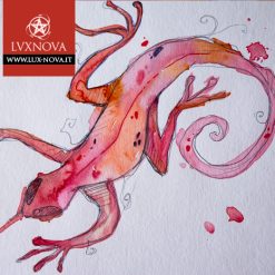 Acquerello salamandra di fuoco 01 carta