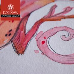 Acquerello salamandra di fuoco 01 dettaglio