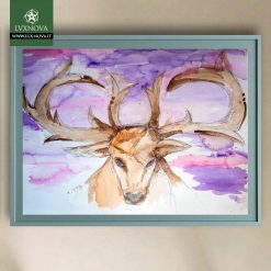 Acquerello cervo 01 carta