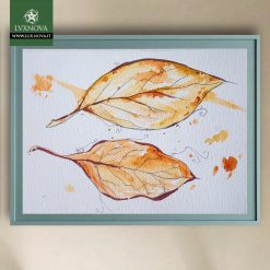 Foglia Magnolia Marrone 01 Acquerello su carta