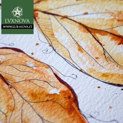 Foglia Magnolia Marrone 01 Acquerello dettaglio