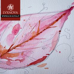 Acquerello foglia rossa 01 carta