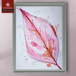 Acquerello foglia rossa 01 carta