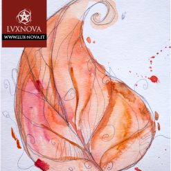 Acquerello foglia rossa 02 carta