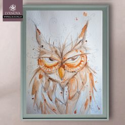 Acquerello Gufo 01 Carta