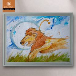 Acquerello leone 01 carta