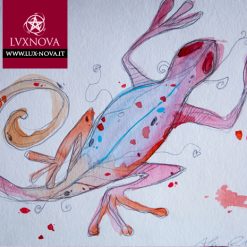 Acquerello salamandra di fuoco 01 carta