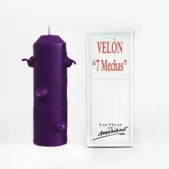 Candela con 7 stoppini Viola - Grande
