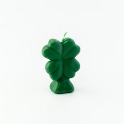 Candela porta fortuna Quadrifoglio verde
