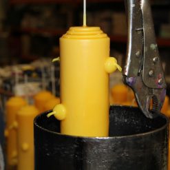 Candela con 7 stoppini Gialla - Grande - Dettaglio