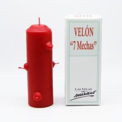 Candela con 7 stoppini Rossa - Grande