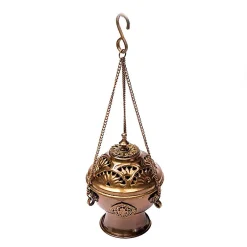 Brucia incensi da appendere in ottone stile antico - grande -01