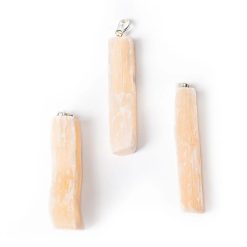 Ciondolo in Selenite arancione grezza