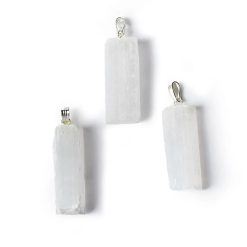 Ciondolo in Selenite bianca grezza piccola