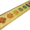 Portaincenso 7 Chakra in metallo dorato 28 cm