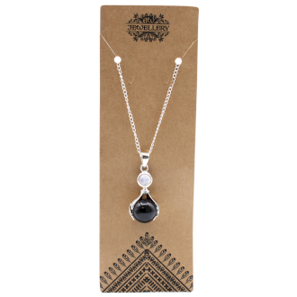 Pendente in pietra semi-preziosa mani guaritrici- Agata Nera