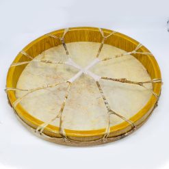 Tamburo Sciamanico Pelle di capra con pelo - rotondo - retro - 02