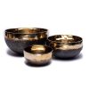 Campana tibetana Ishana nero e oro - 525-625 g- 14 cm - 01