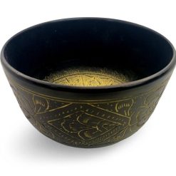 Campana tibetana in alluminio con incisioni - 18 cm