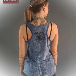 Canotta donna cotone stone washed, stampa a colori Occhi