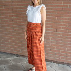 Pantalone-Donna-Afghano-righe---Arancio-modella02