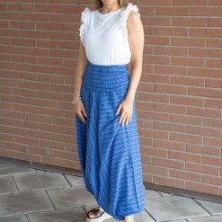 Pantalone-Donna-Afghano-righe---Blu-modella-02