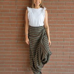 Pantalone-Donna-Afghano-righe---Verde-modella01