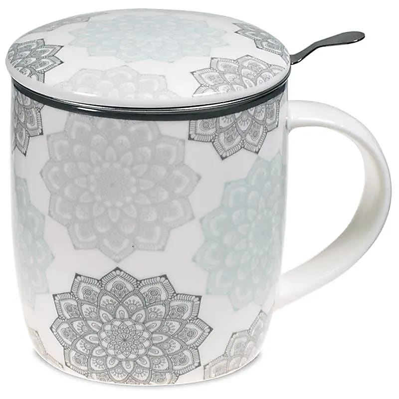 Mug infusore Mandala grigio -01