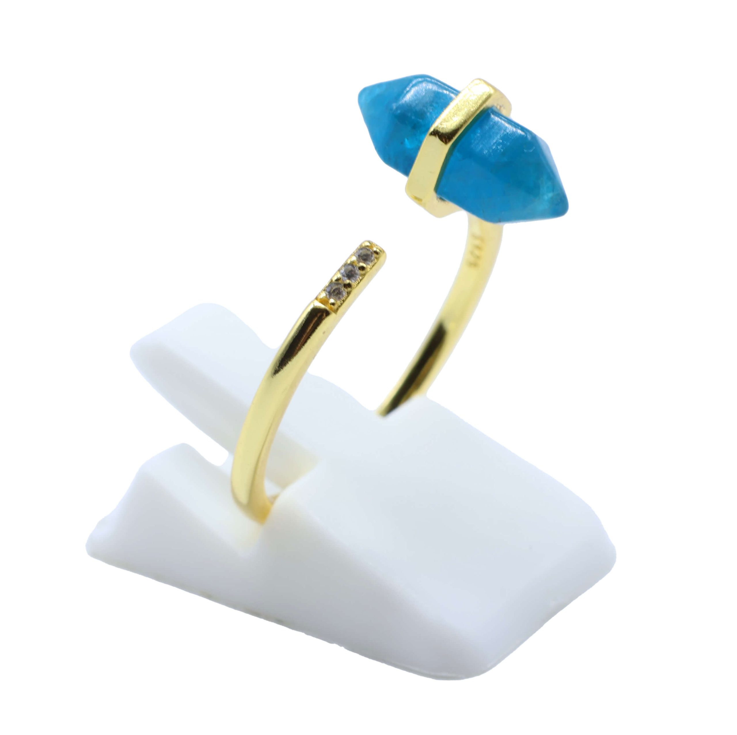 ANE005 - Anello Con Punta Apatite In Argento 925 Sterling