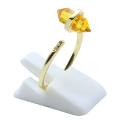 ANE006- Anello Con Punta Citrino In Argento 925