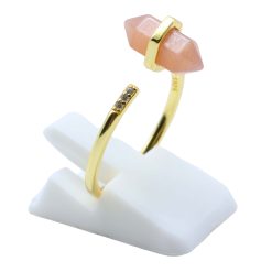 ANE012- Anello Con Punta Pietra Del Sole In Argento Sterling 925