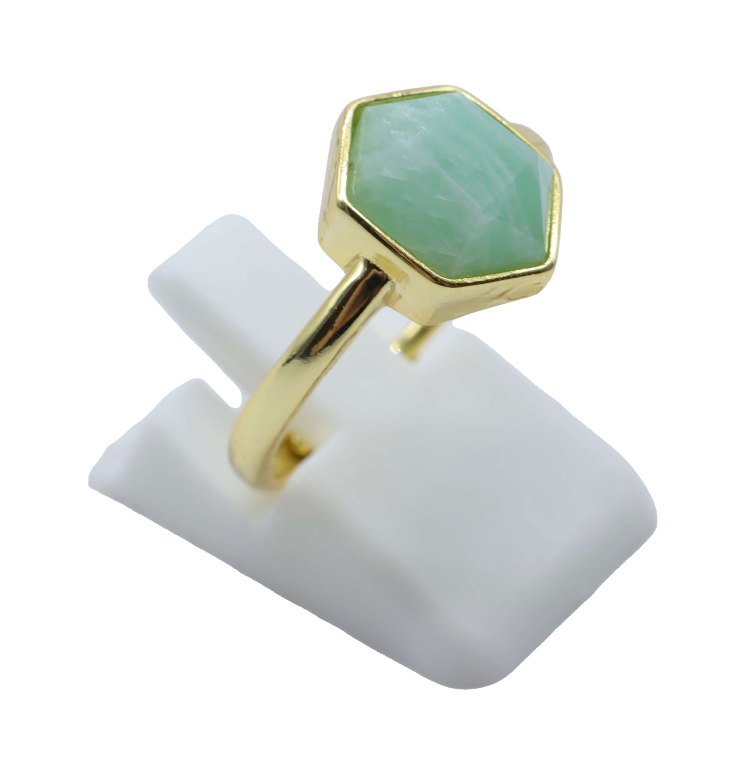 ANE014- Anello-Con-Amazonite-Esagonale-In-Argento-Sterling-925