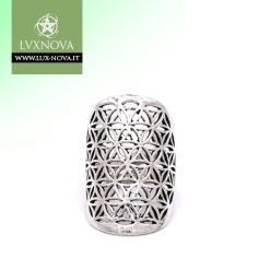 Anello Fiore della vita in ottone color argento