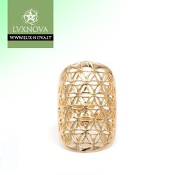 Anello Fiore della vita ottone color oro -- 3x2 cm