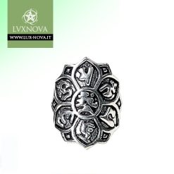 Anello Loto ottone color argento -- 2.5cm