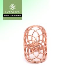 Anello Seme della vita in ottone color rame -- 3.5x3 cm
