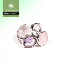 ametista, cristallo di rocca e quarzo rosa