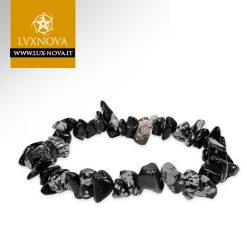 Braccialetto in chips di Ossidiana fiocco di neve AB