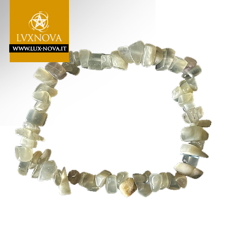 Braccialetto in chips di Pietra di Luna grigia A