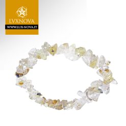 BRC-QRU Braccialetto in chips di Quarzo Rutilato Cristallo di rocca