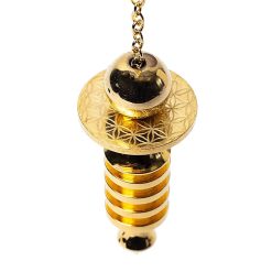 Alternative view of Pendolo in ottone placcato oro Fiore della vita