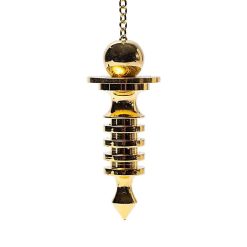 Pendolo in ottone placcato oro Fiore della vita