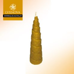 Candela conica a spirale di cera d'api 10cm