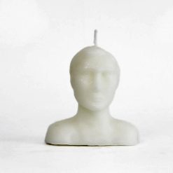Candela Con Testa Di Uomo Piccola - Bianca