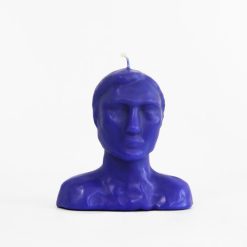 Candela Con Testa Di Uomo Piccola - Blu