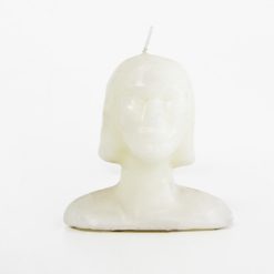 Candela Con Testa Di Donna Piccola- Bianca - Purificazione, Pace