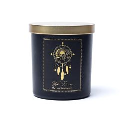 Candela d'intenti Boho Dreams in vetro con coperchio - 200g