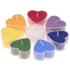 Lumini Chakra a forma di cuore candele profumate - 4x2 cm